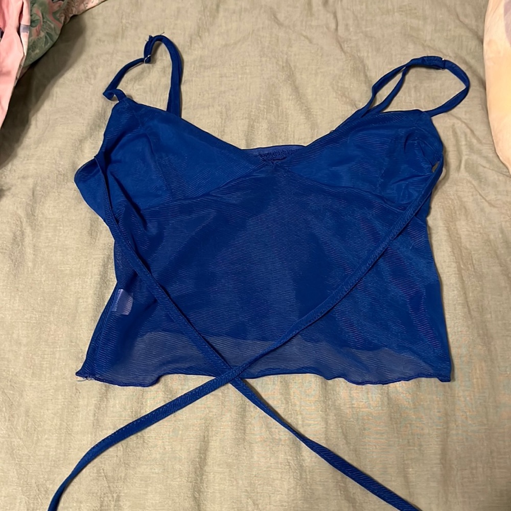 y2k blue mesh tank